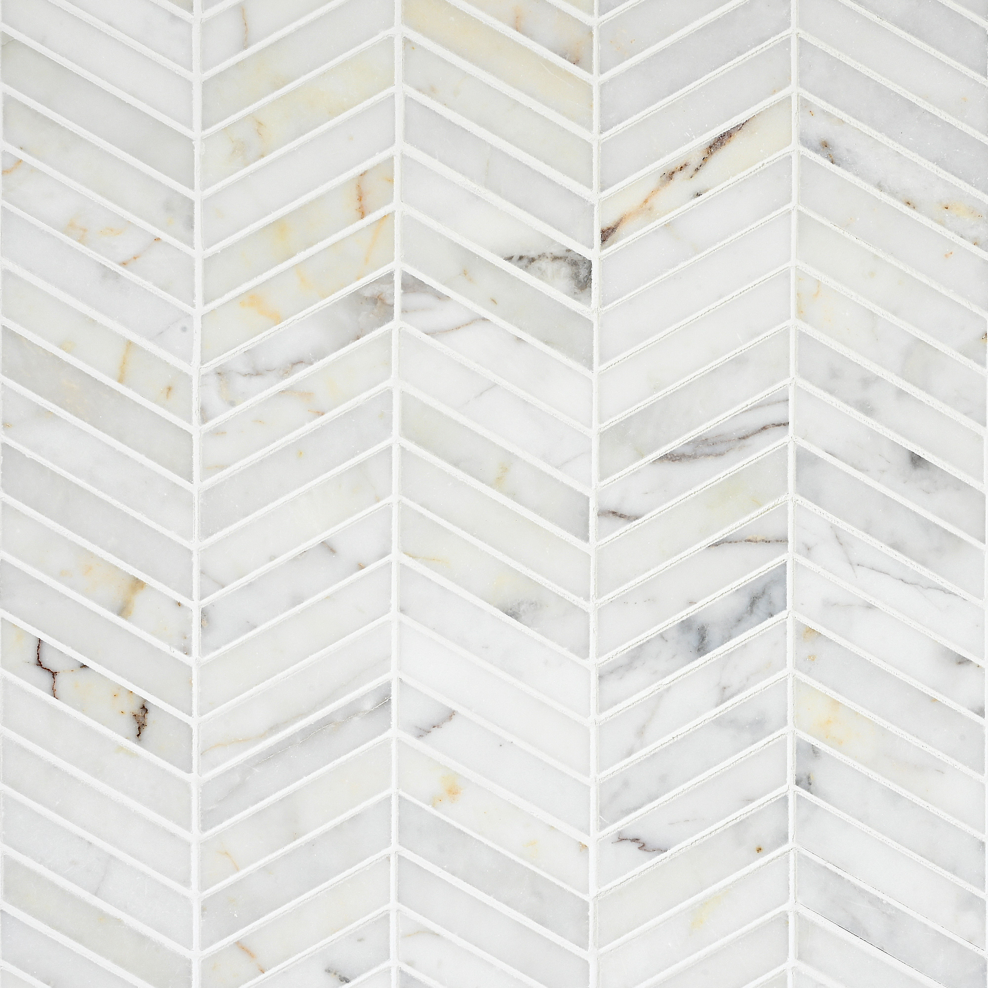 Warm Gold White Gray Chevron Mosaic Backsplash Tile BA6312 6