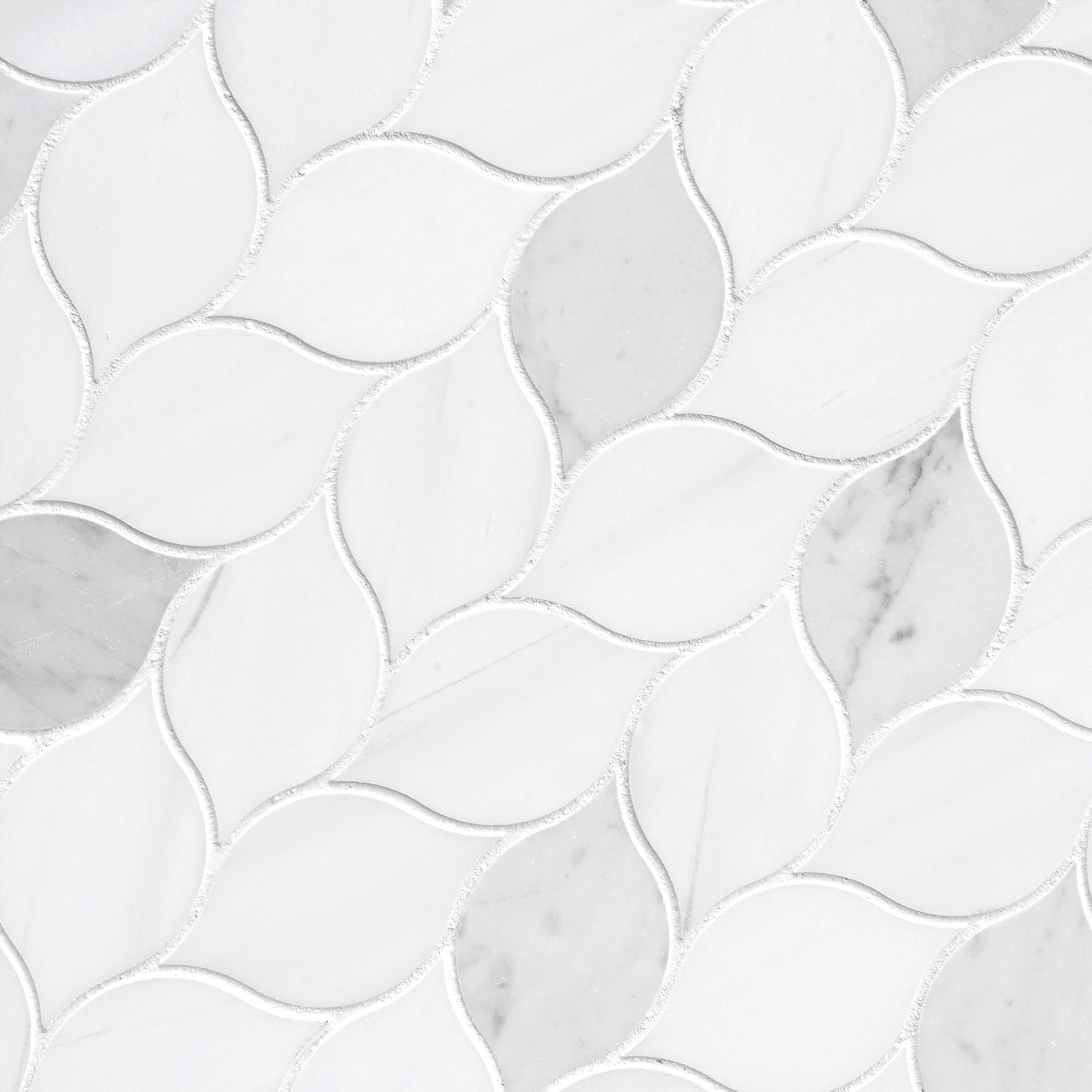 White Gray Marble Leaf Mosaic Backsplash Tile BA6316 11