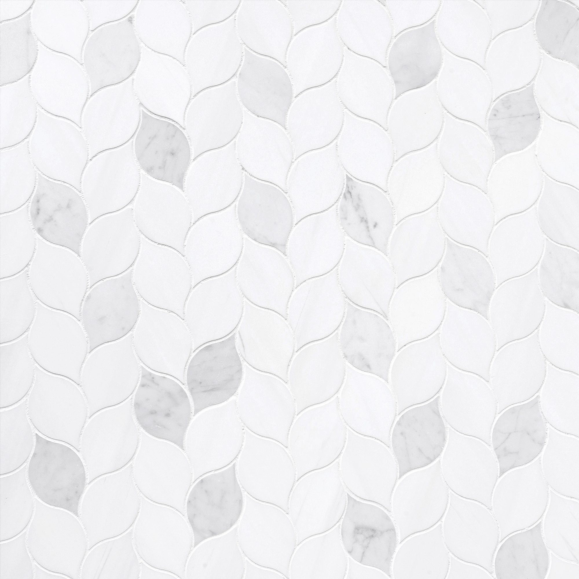 White Gray Marble Leaf Mosaic Backsplash Tile BA6316 12