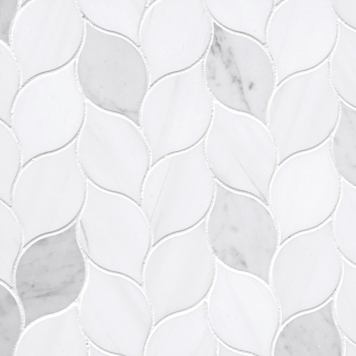 White Gray Marble Leaf Mosaic Backsplash Tile BA6316 13