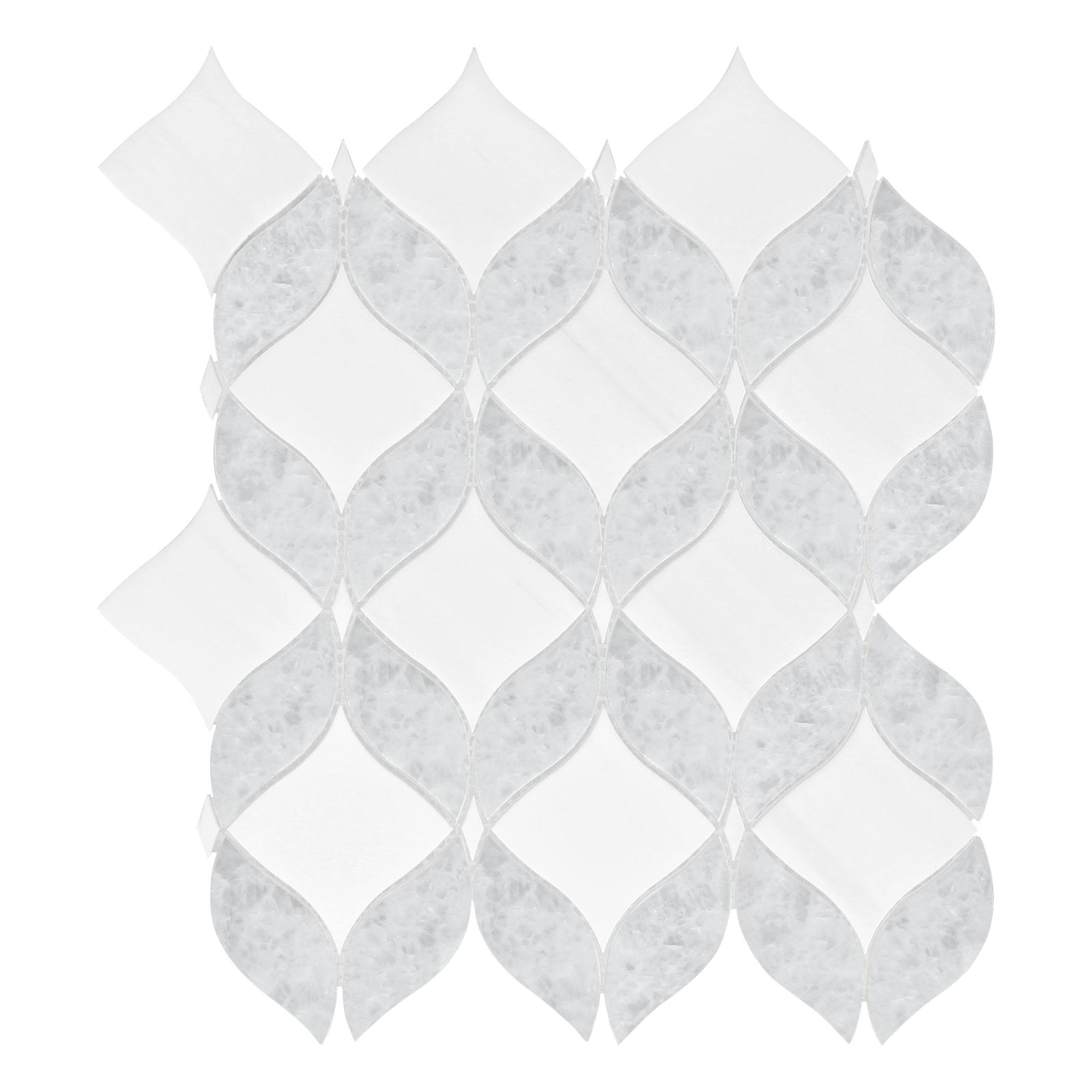White Gray Waterjet Mosaic Kitchen Backsplash Tile BA6317 1