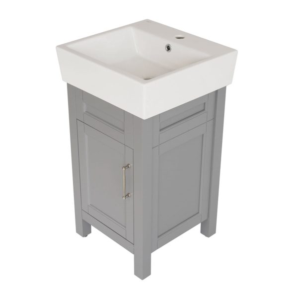 18 inch gray vanity side to view a