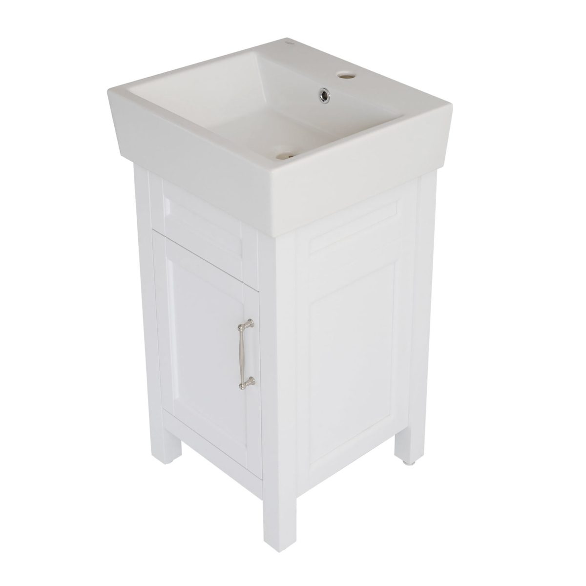 18 inch white vanity side to view a