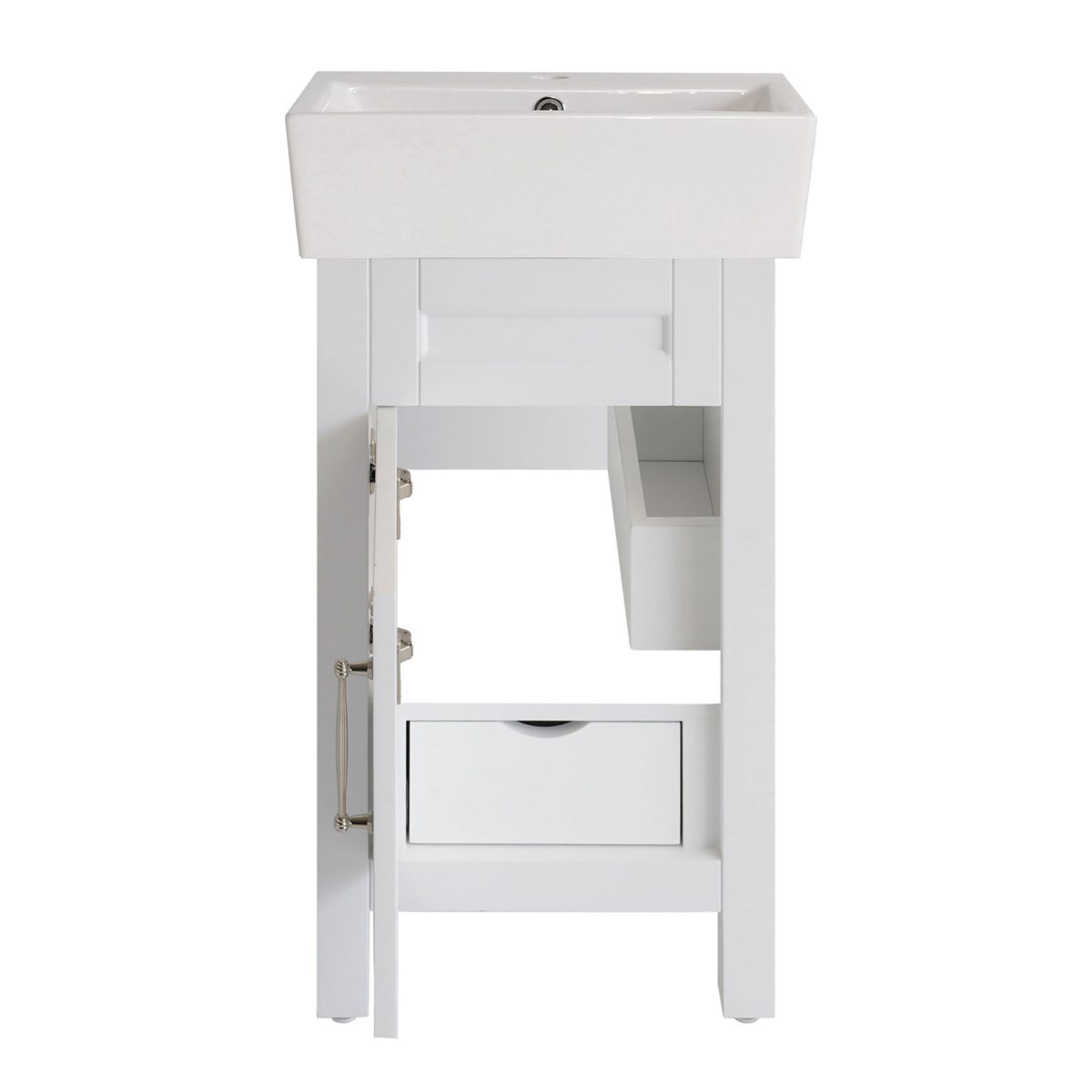 18 inch white vanity without top door details a