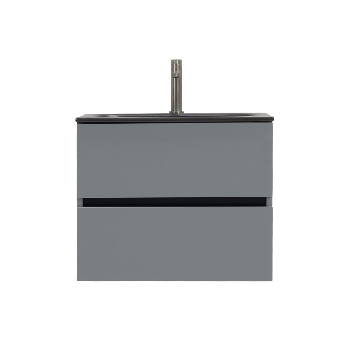 24 inch Dark Oak Single Sink Floating Black Vanity 3 2
