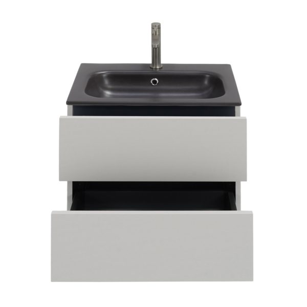 24 inch Dark Oak Single Sink Floating Black Vanity 4 2