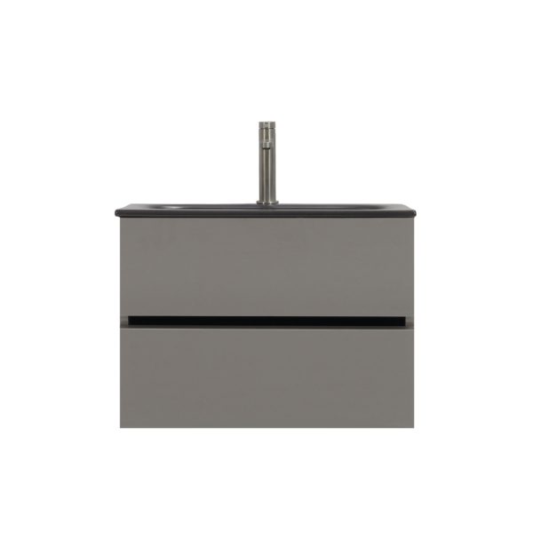 24 inch Dark Oak Single Sink Floating Black Vanity 7