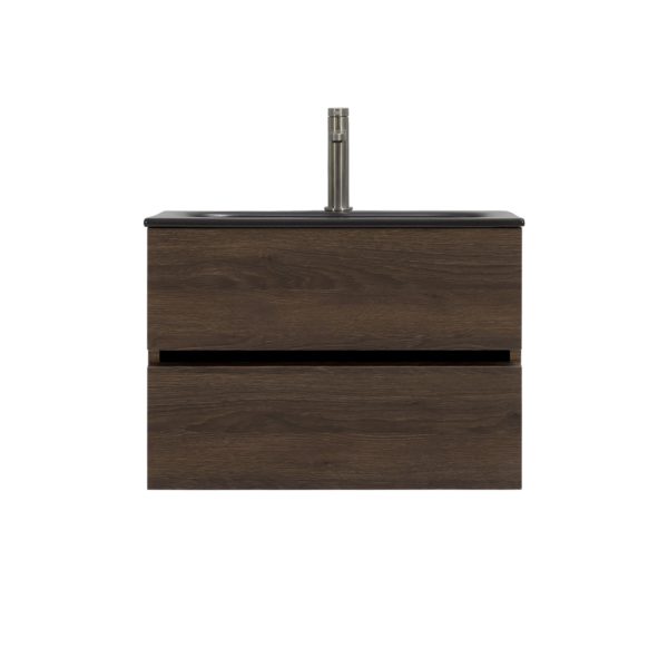 24 inch Dark Oak Single Sink Floating Vanity on wall a