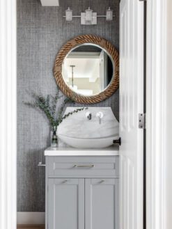 24 inch Gray Single Sink Vanity Powder Room a