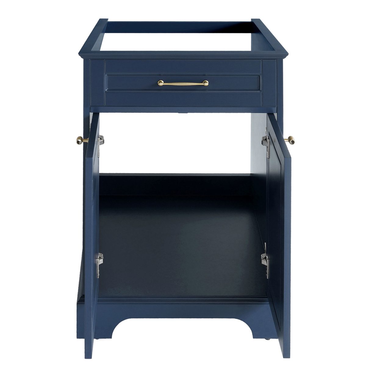 24 inch Navy Blue Single Sink Vanity Cabinet without Top Open Door a