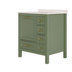 30 inch Green Single Sink Vanity Cabinet side view a