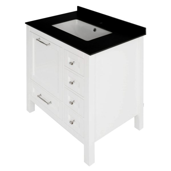 30 inch White Single Sink Vanity Cabinet 1