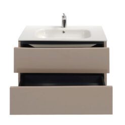 32 inch High Gloss Cappucino single sink floating vanity side view 4