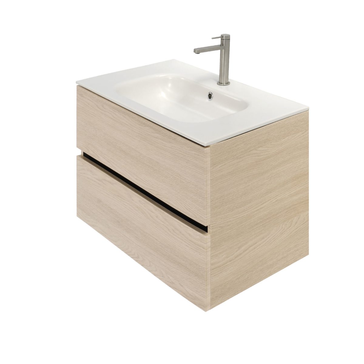 32 inch Light Oak single sink floating vanity 4