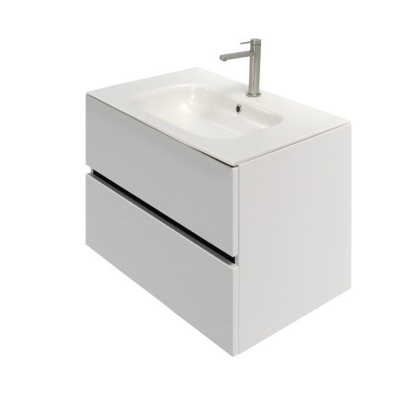 32 inch Matte Cashmere Single Sink Floating Vanity Side View 4