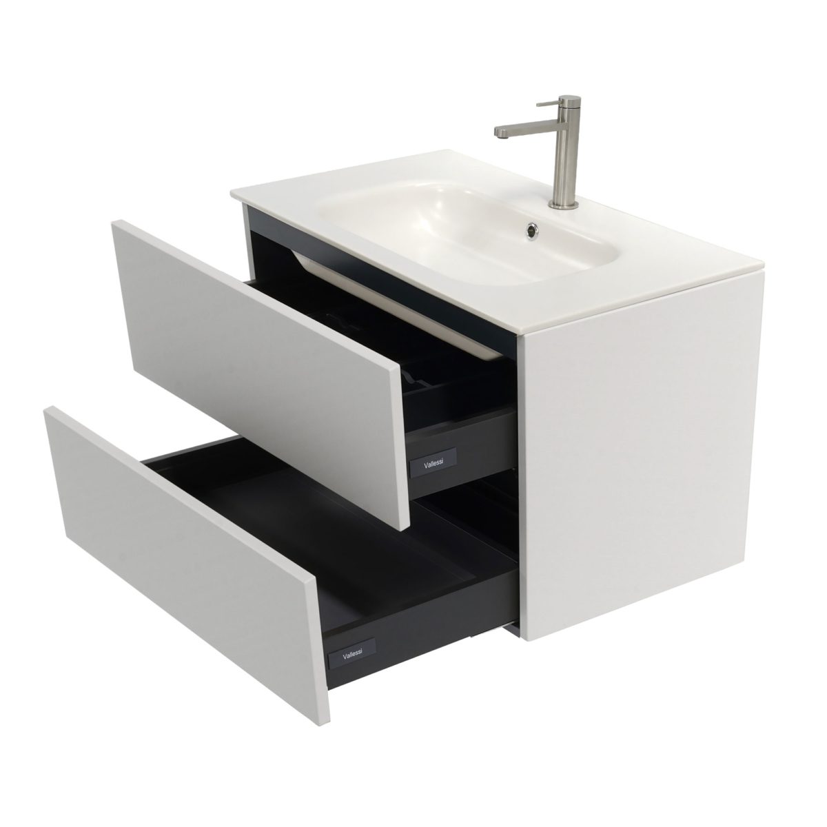 32 inch Matte Cashmere Single Sink Floating Vanity Side View 5