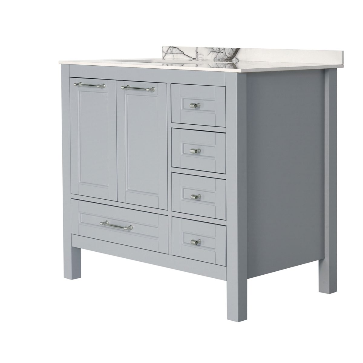 36 inch Gray Single Sink Vanity Sideview a