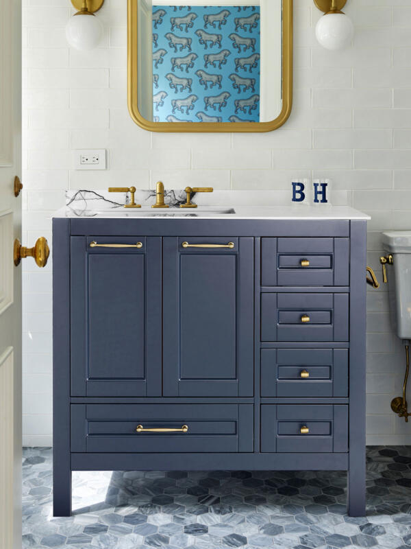 36 inch Navy Blue Single Sink Vanity a