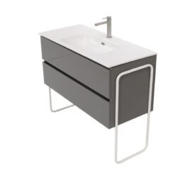 40 inch High Gloss Anthracite Single Sink Floating Vanity 4