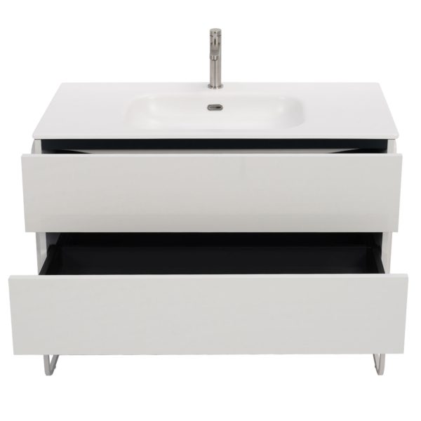 40 inch High Gloss Anthracite Single Sink Floating Vanity 5 1