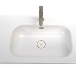 40 inch High Gloss Anthracite Single Sink Floating Vanity White Top 1
