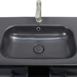 48 inch Dark Oak Single Sink Floating Vanity sink details 1