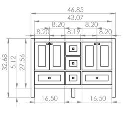 1901-48-02 Dark Grey 48 Bathroom Vanity Cabinet and Sink Combo Solid –  Tile Generation