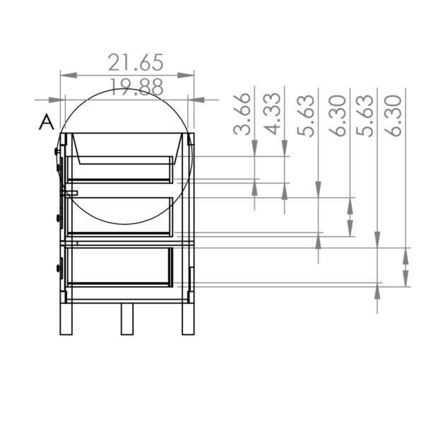 48 inch Double Sink Vanity Drawing side 3