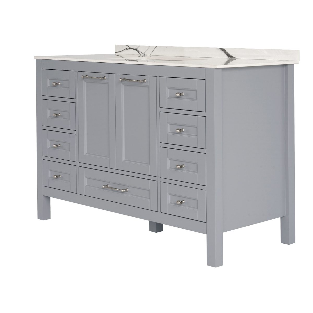 48 inch Gray Single Vanity Side View a