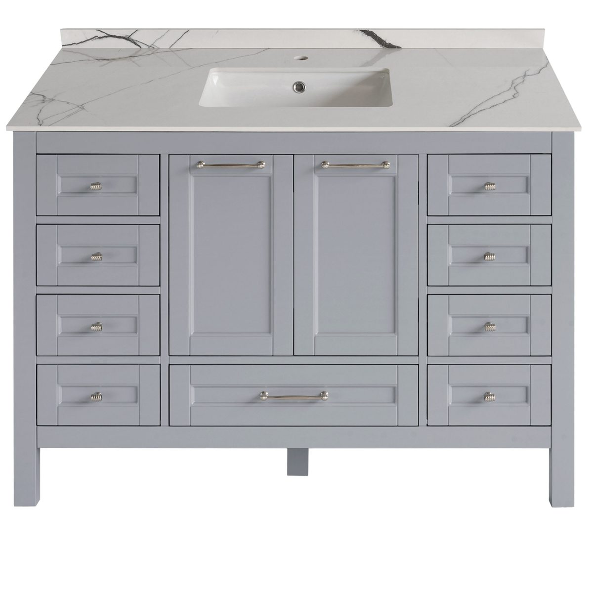 48 inch Gray Single Vanity Top View a