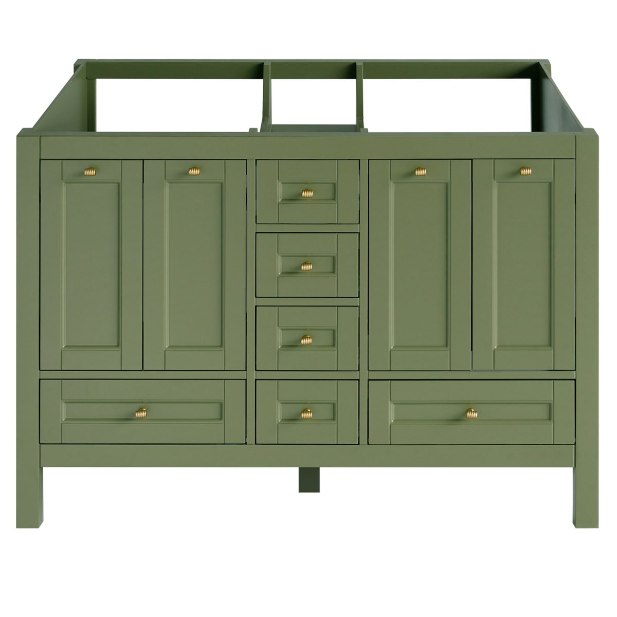 48 inch Green Double Sink Vanity Side view without top a