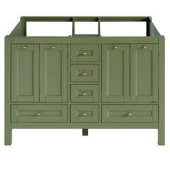48 inch Green Double Sink Vanity Side view without top a