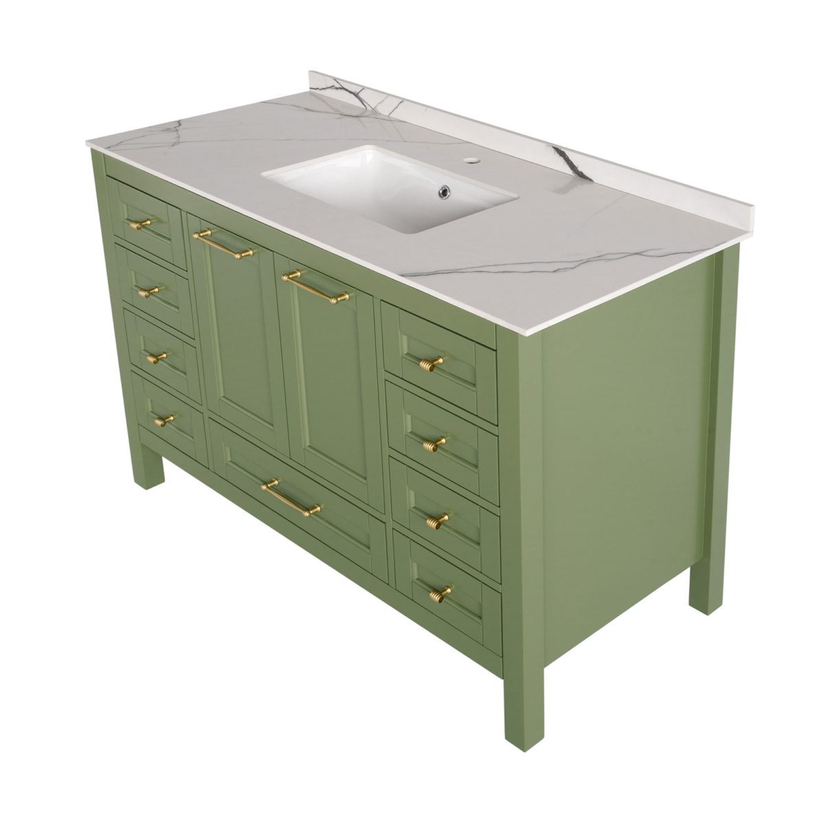 48 inch Green Single Vanity top view a