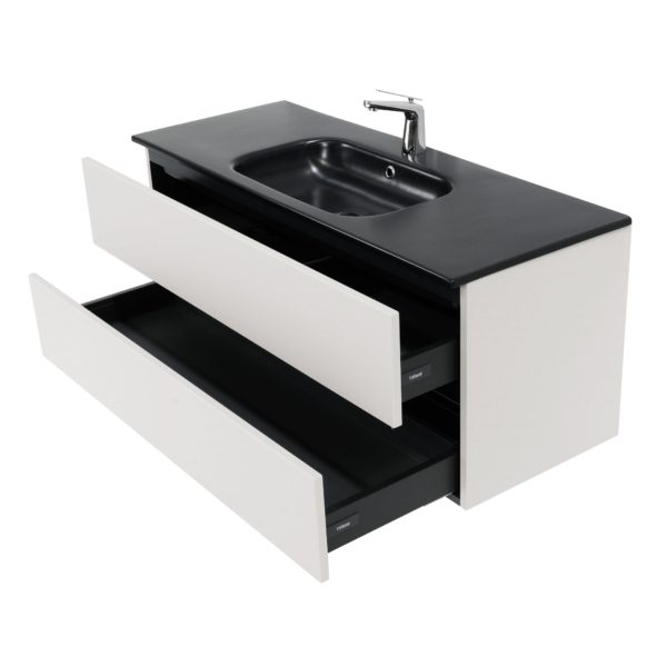 48 inch Matte Cashmere Single Sink Floating Vanity side view 1 2