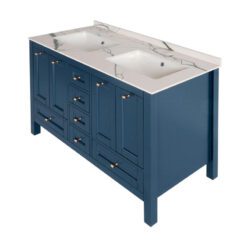 48 inch Navy Blue Double Sink Vanity Top View a