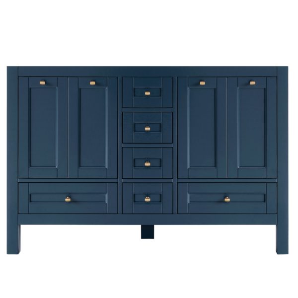 48 inch Navy Blue Double Sink Vanity without top a