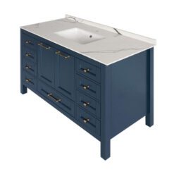 48 inch Navy Blue Single Sink Vanity Side view a