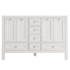 48 inch White Double Sink Vanity without top a
