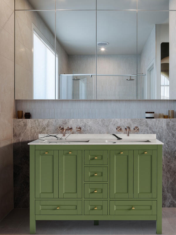 48 inch green double sink vanity a