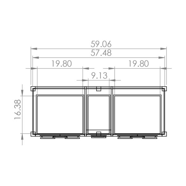 60 inch Double Sink Vanity Top Drawing