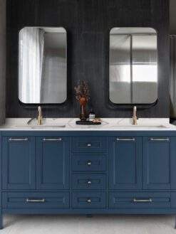 60 inch navy blue double sink vanity a