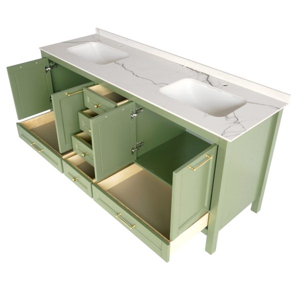 72 inch Green Double top view a