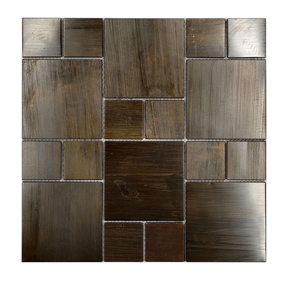 Contemporary Copper Metal Mosaic Tile BA1114