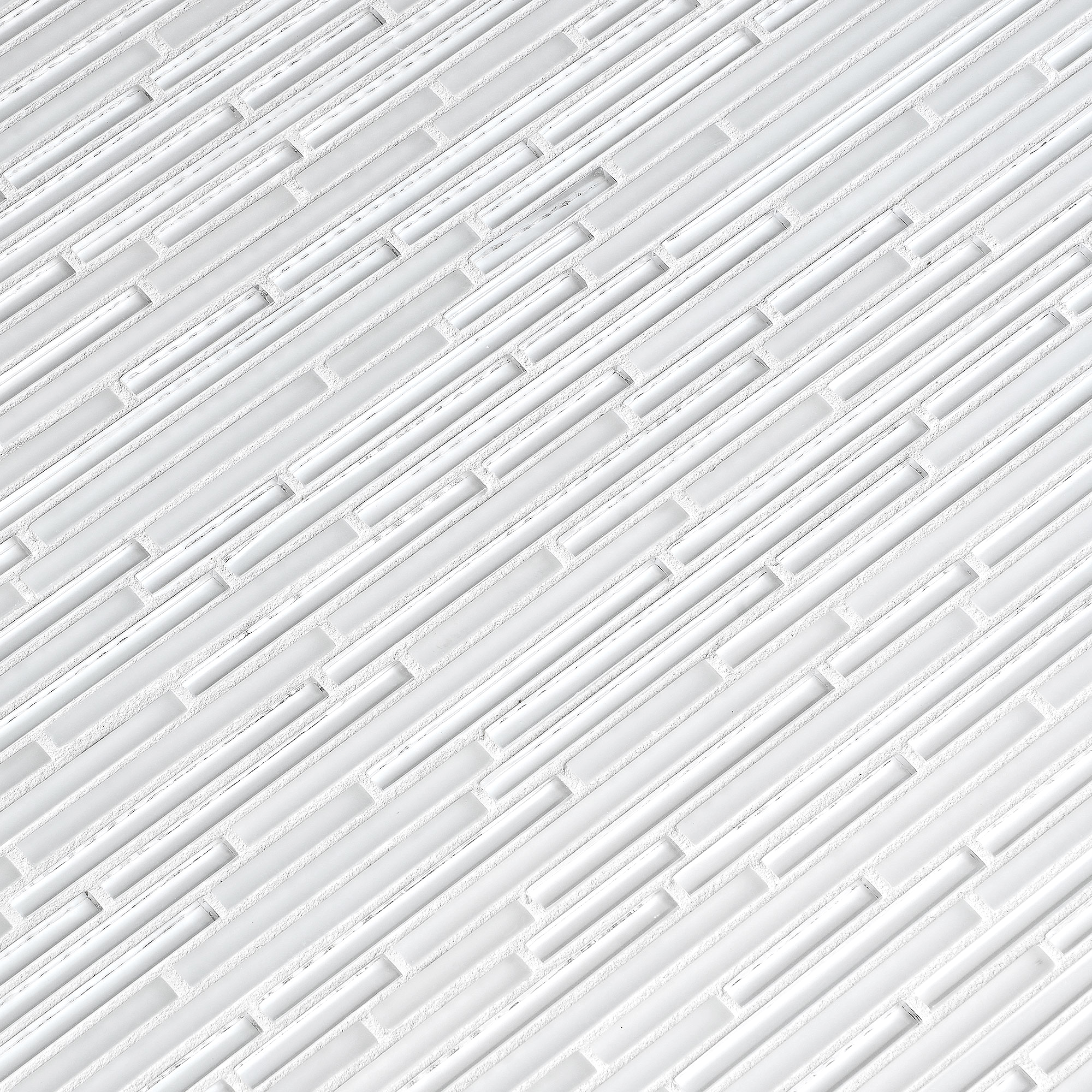 Modern White Thin Glass Mosaic Backsplash tile BA1164 5