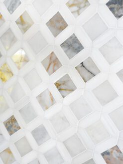 Multi Color Marble Diamond Mosaic Backsplash Tile BA6313 6