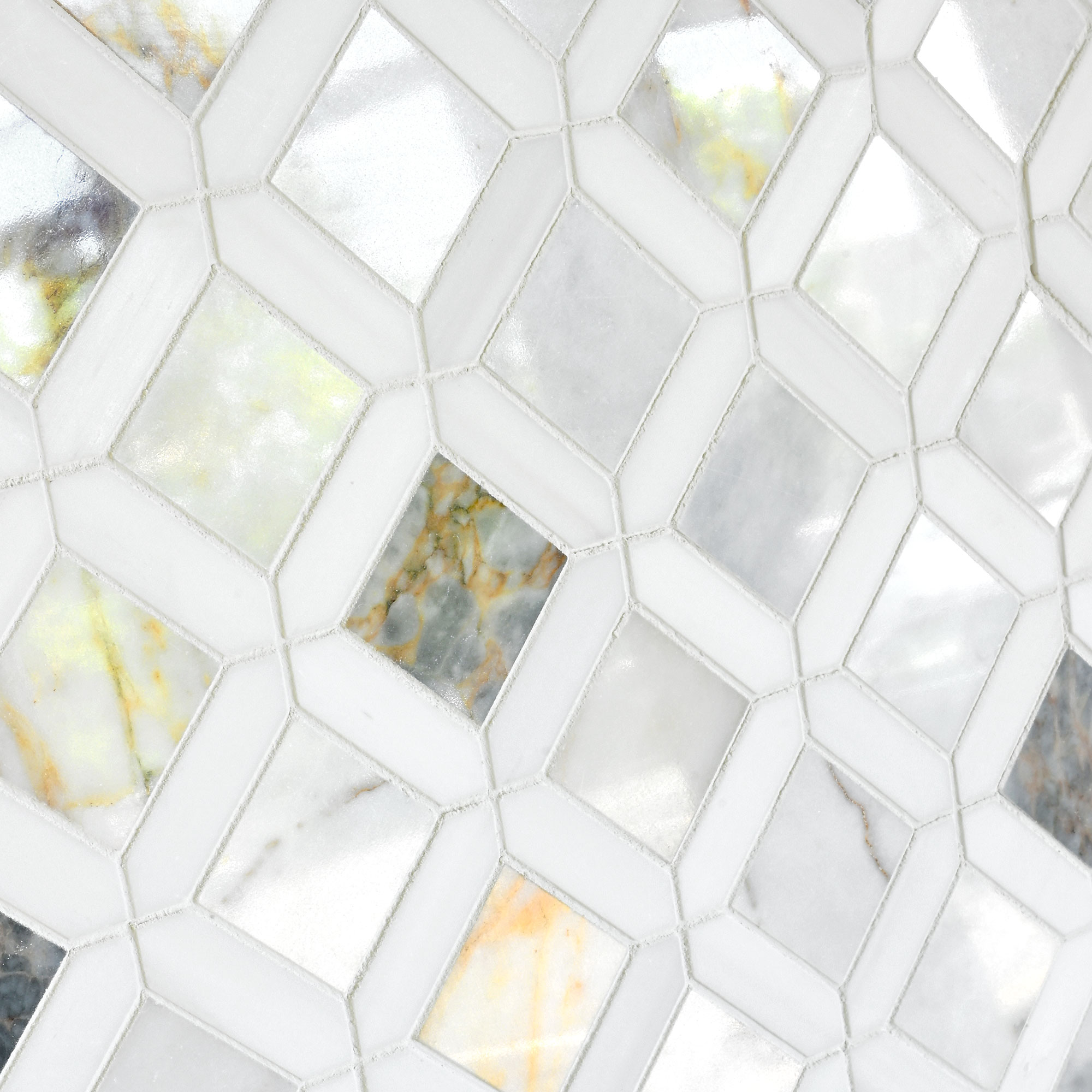 Multi Color Marble Diamond Mosaic Backsplash Tile BA6313 8