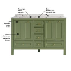 Selena 48 inch Green Double Vanity product description