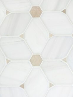 White Beige Marble Elegant Mosaic Backsplash Tile BA6310 6