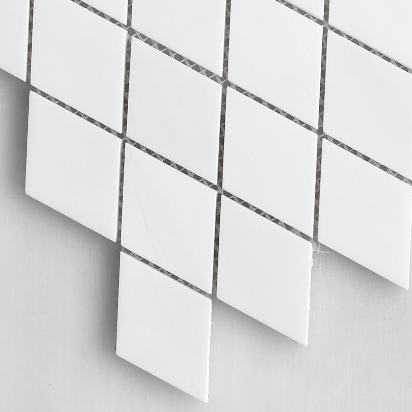 White Diamond Marble Mosaic Backsplash Tile Pure White