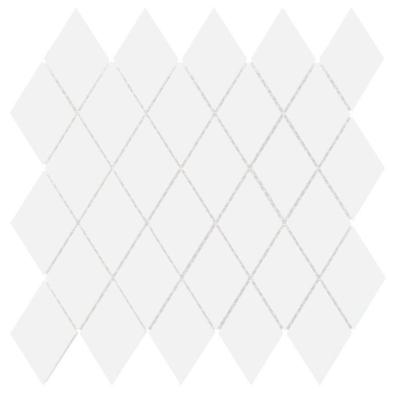 White Diamond Marble Mosaic Backsplash Tile Pure White